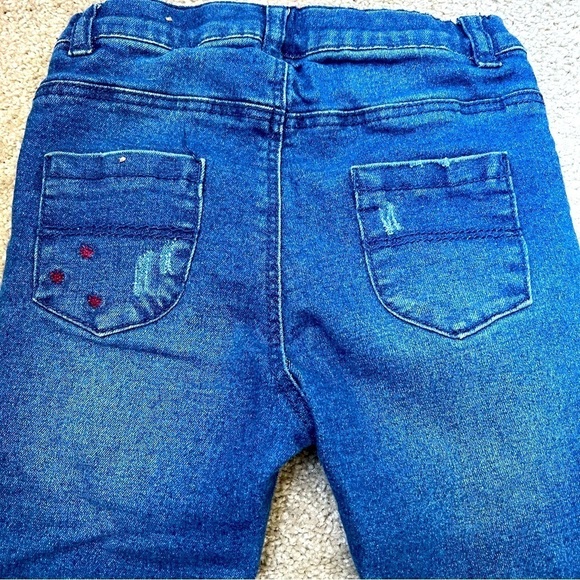 Zara Baby Girls Blue Denim Patchwork Jeans Size 2/3 - Picture 6 of 9